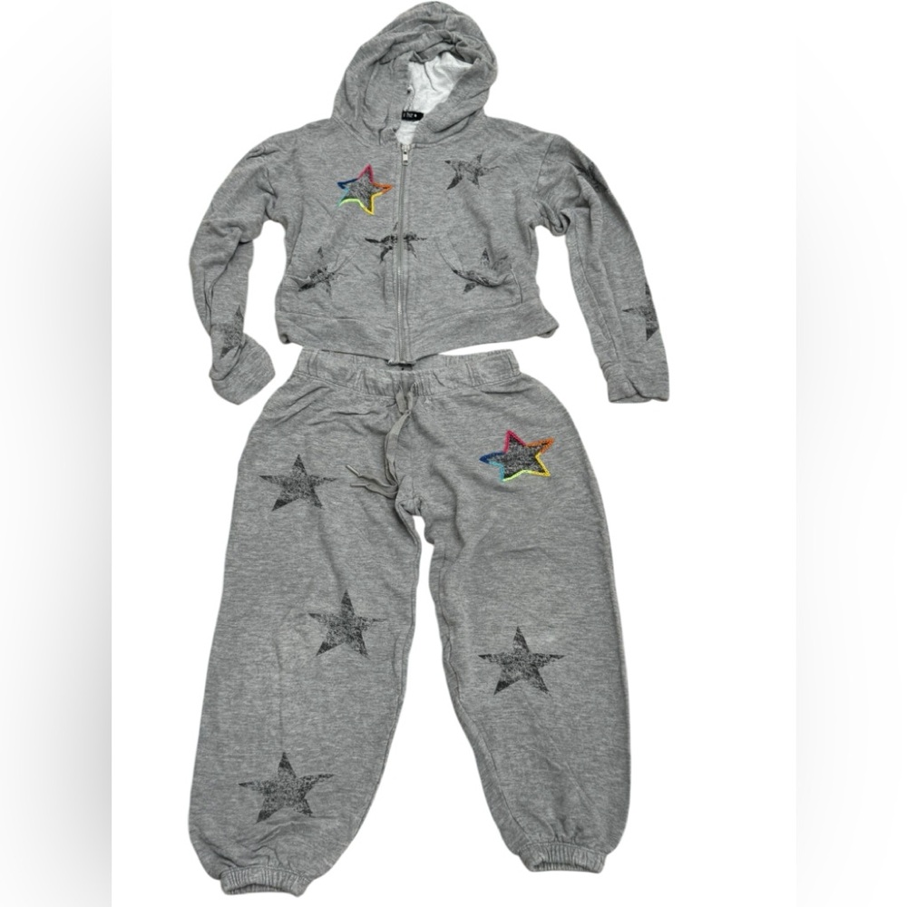 FBZ Grey Star Kids matching sweatsuit - M - excellent condition!